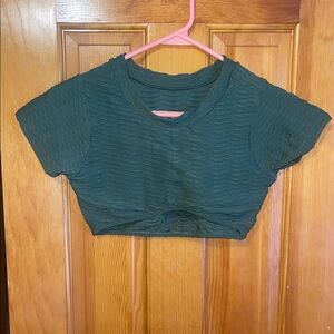 Booty by Brabants Green Textured Crop Top